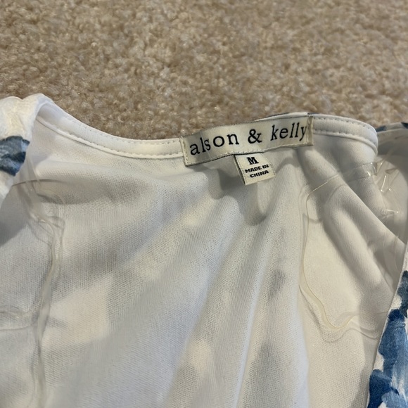 Blue floral wrap dress - Picture 3 of 8